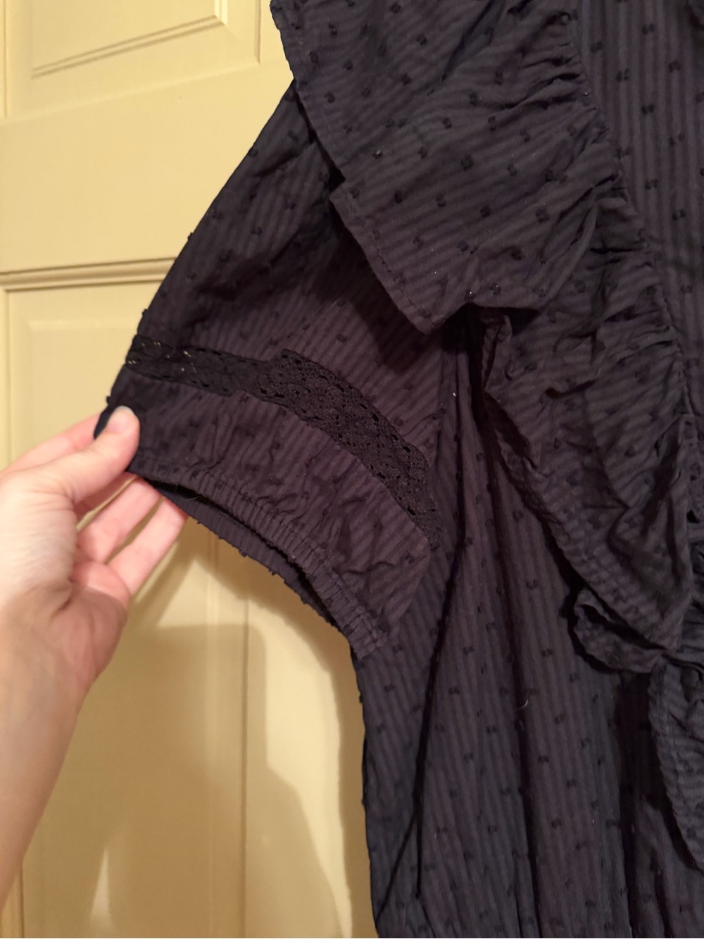 LC Lauren Conrad Black Ruffle V-Neck Mini Dress - Picture 4 of 7